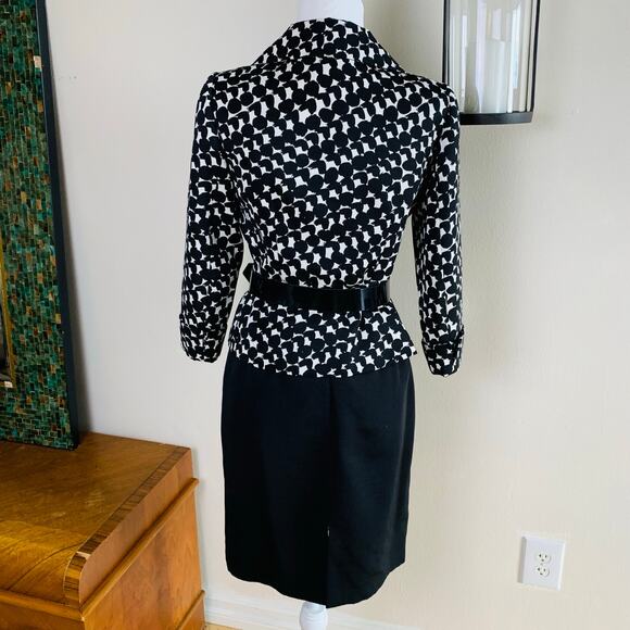 Tahari ASL Petite Size 4P 2-Piece Skirt Suit Blazer Jacket Black Career Formal - Picture 8 of 14